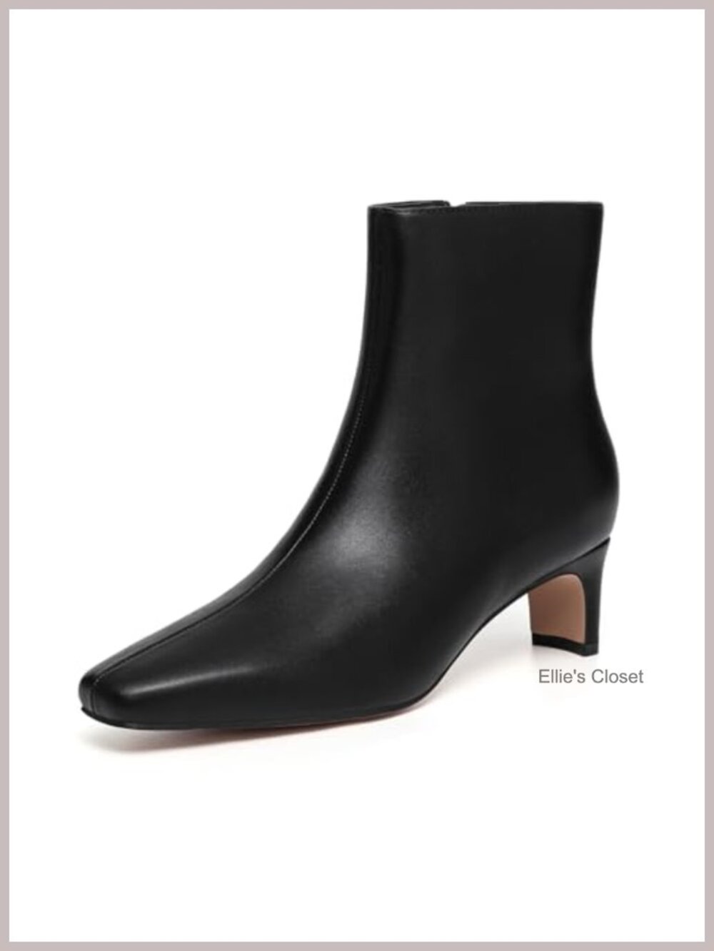 Square Toe Chunky Heel Ankle Boots Faux Leather